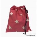 Creise bead pouch with white stars.